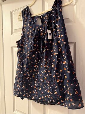 GAP Navy Sleeveless Tank with Orange Bird Print